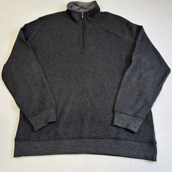 Van Heusen Flex 1/4 Zip Sweatshirt Mens Large Gray Mock Neck Grandpacore Dadcore - Picture 1 of 8
